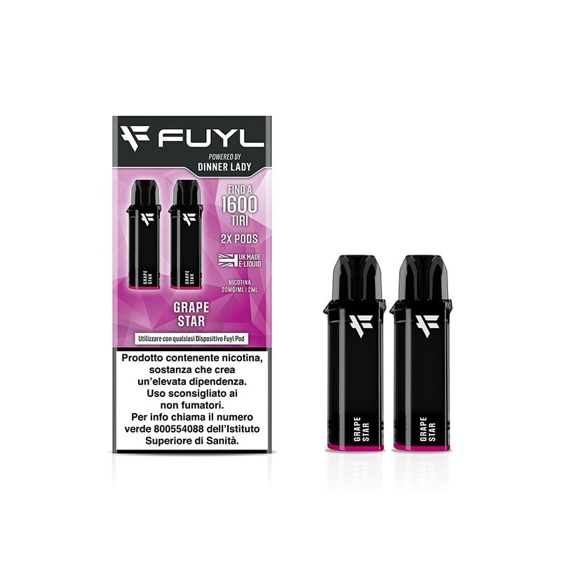 Dinner Lady Fuyl Pod Precaricata - Grape Star - 20mg/ml - 2pz