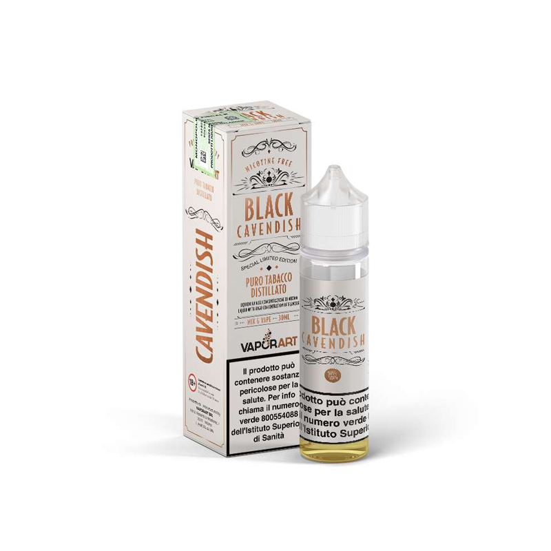 Vaporart Black Cavendish - Puro Tabacco Distillato - Mix and Vape - 30ml