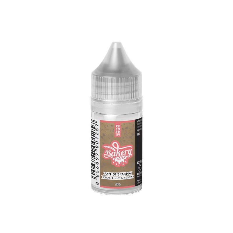 Reload Vape Backery Drip Pan di Spagna Crema Chantilly Pesca - Mini shot - 10 ml