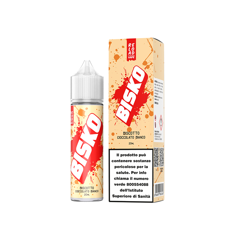 Reload Vape Bisko Biscotto Cioccolato Bianco - Vape Shot - 20 ml