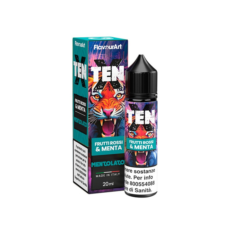 Flavourart TenX Frutti Rossi e Menta - Vape shot 20ml