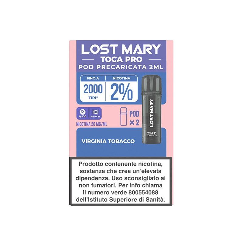 Lost Mary Toca PRO Pod Precaricata - Virginia Tobacco - 2pz