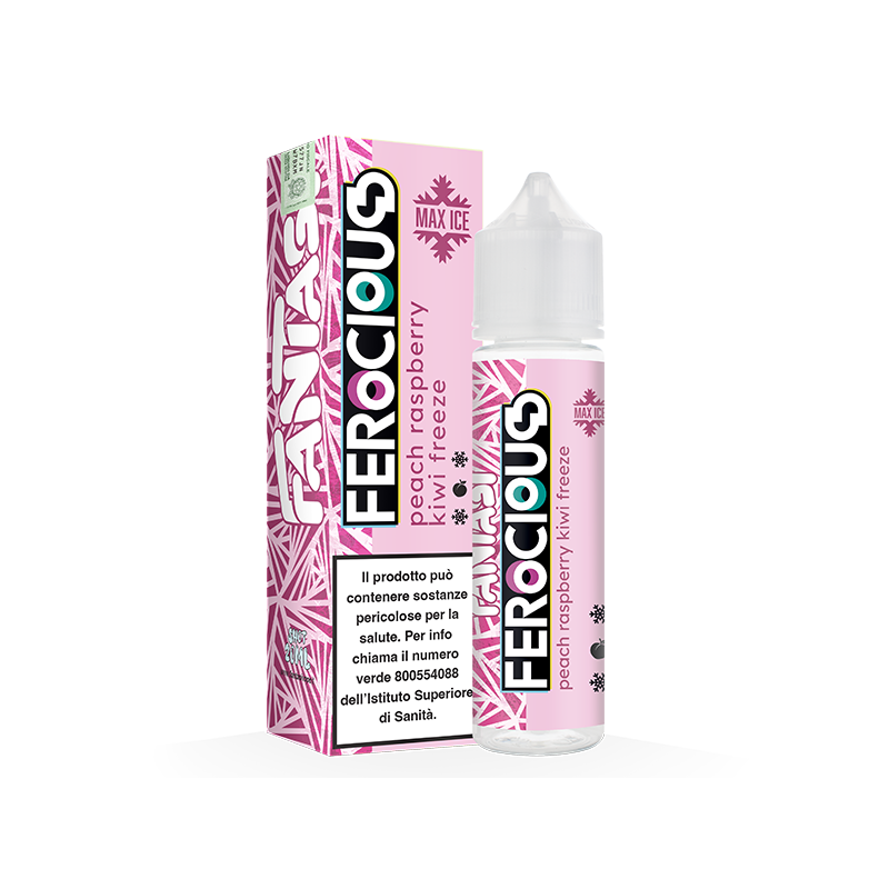 Fantasi Ferocious Max Ice Peach Raspberry Kiwi Freeze - Vape Shot 20ml