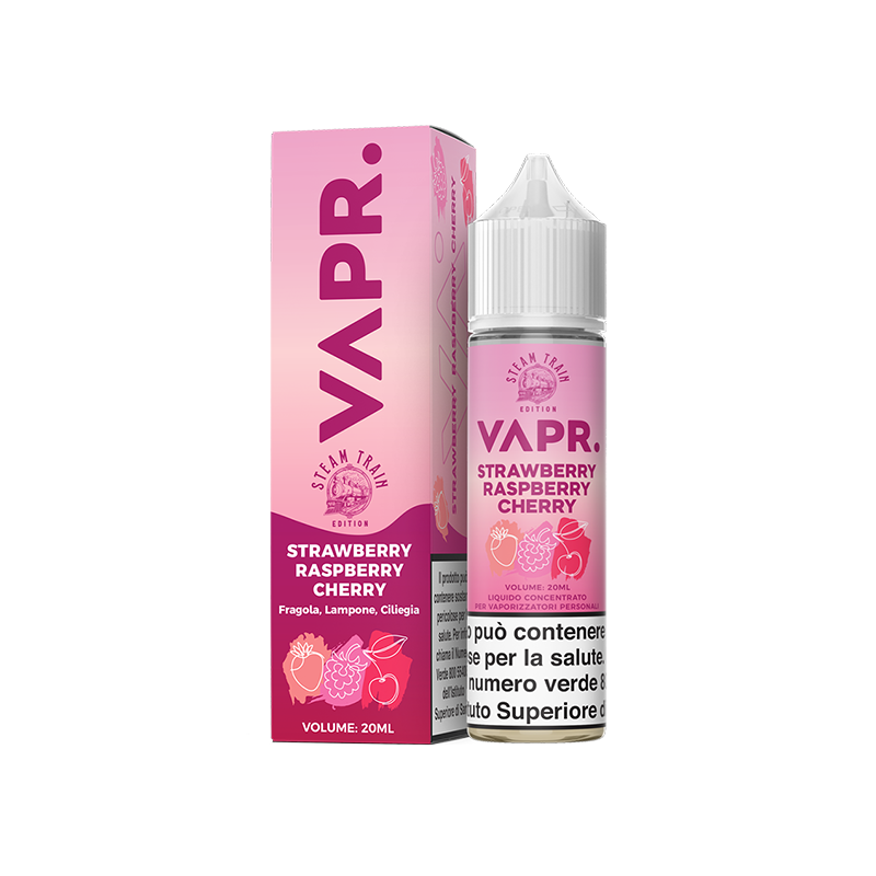 VAPR. Strawberry Raspberry Cherry - Steam Train Edition - Vape Shot 20ml